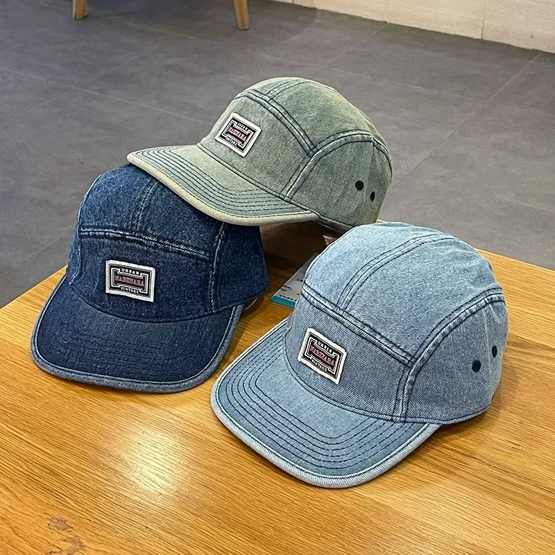Corduroy Cap 5 Panel - Topi Baseball Denim Berpinggiran Datar Vintage