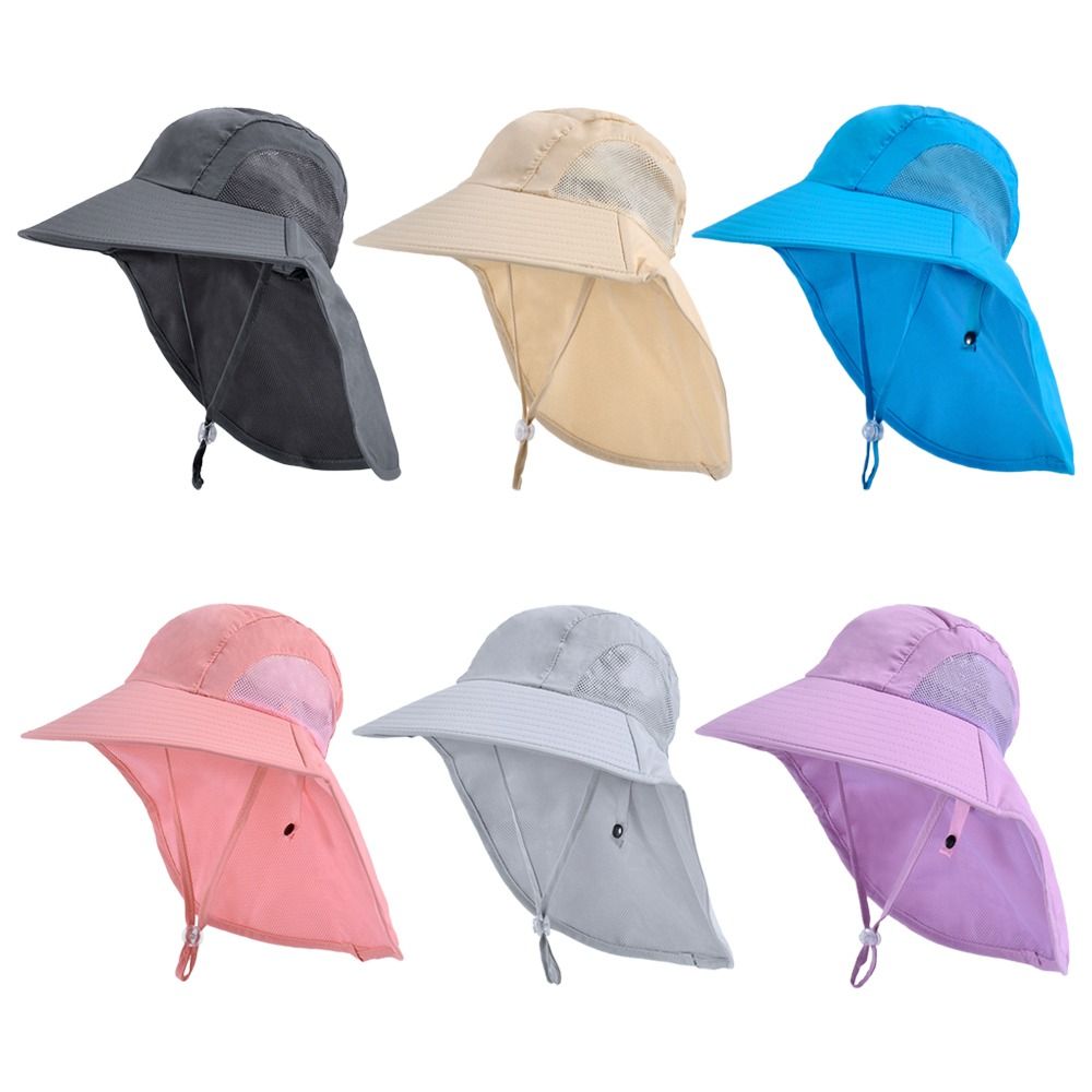 Sun Hat Wide Brim - Topi pantai anak laki-laki perempuan, topi