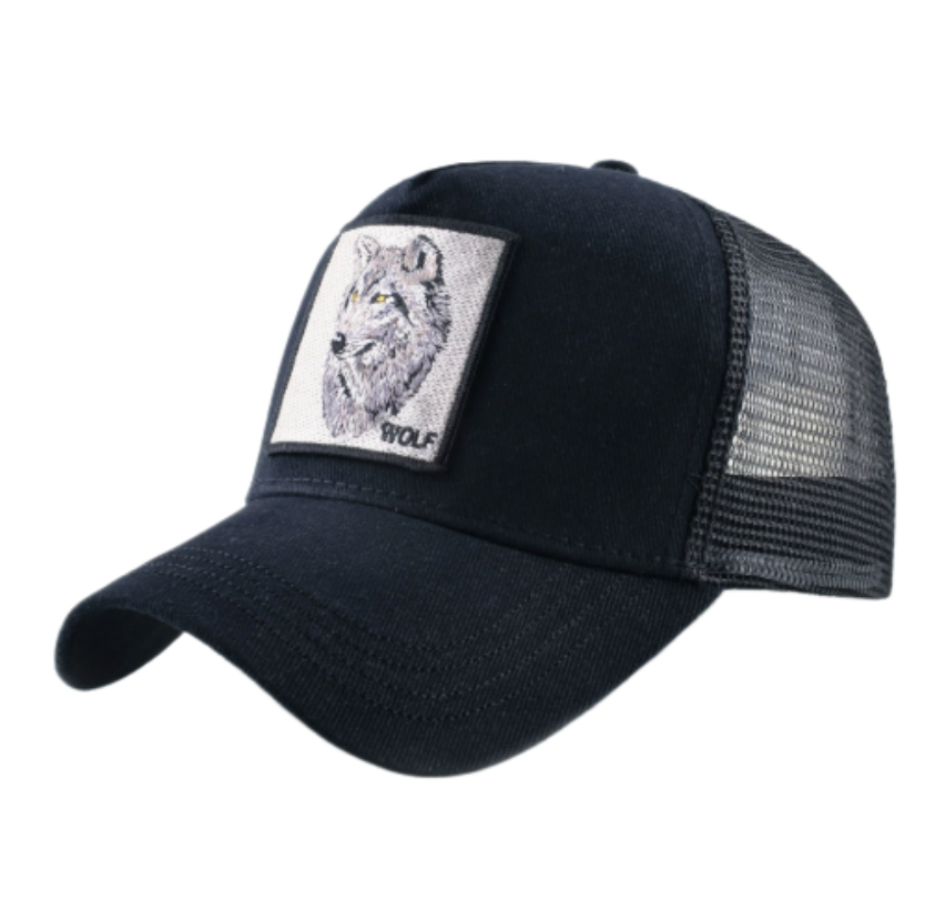 Topi Bisbol Jaring Bordir Wolf - Trucker Cap Mesh ulasan dan harga