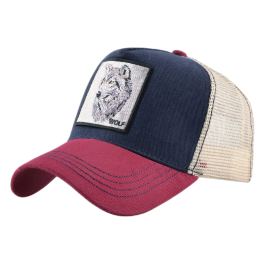 Topi Bisbol Jaring Bordir Wolf - Trucker Cap Mesh ulasan dan harga