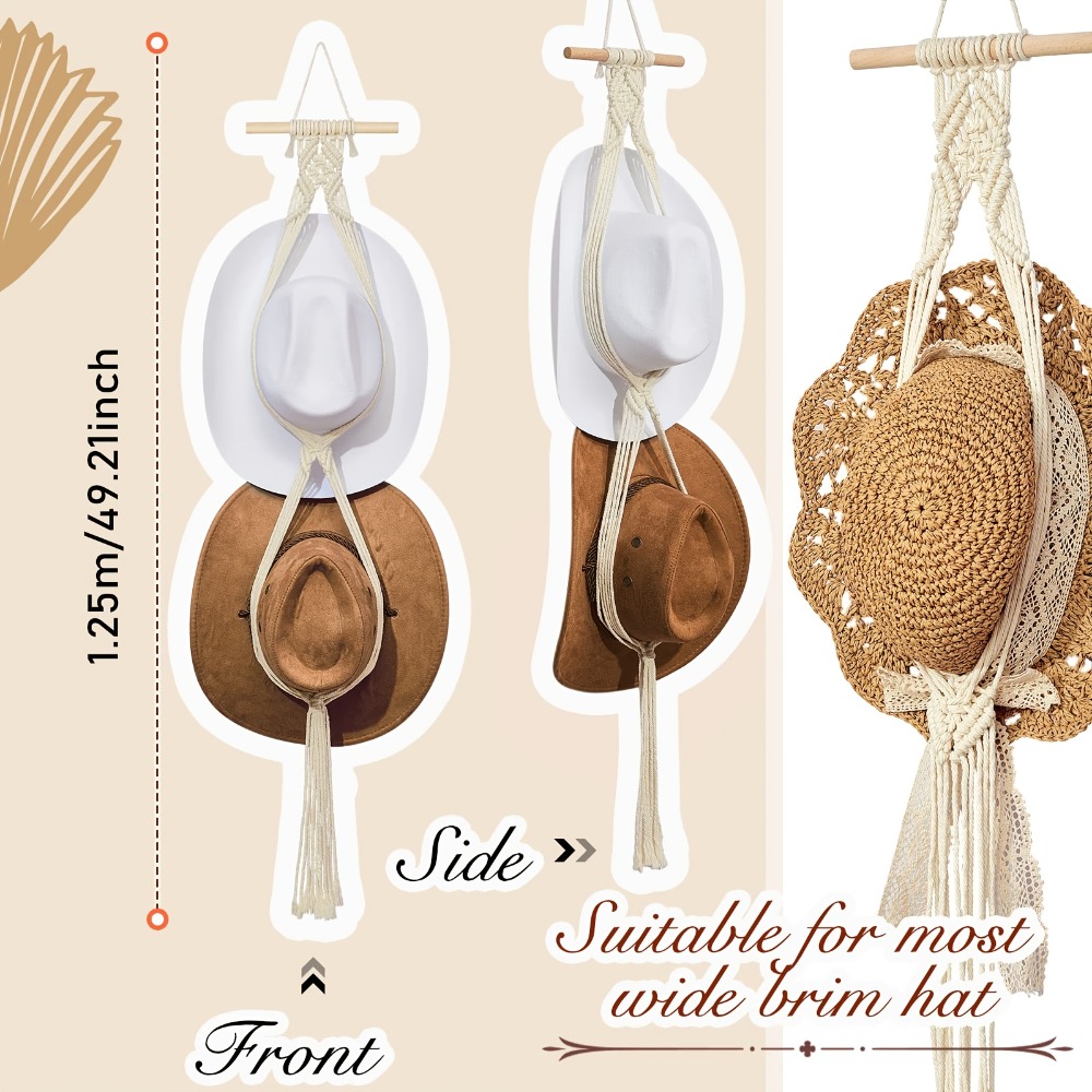 Gantungan Topi Bohemian Macram - Sun Hat Wide Brim ulasan dan harga